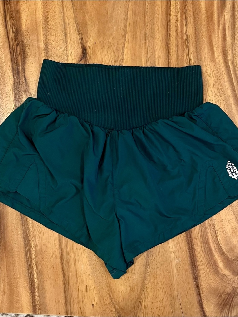 FP Movement by Free People Deep Teal/Hunter Green High-Waist Athletic Shorts